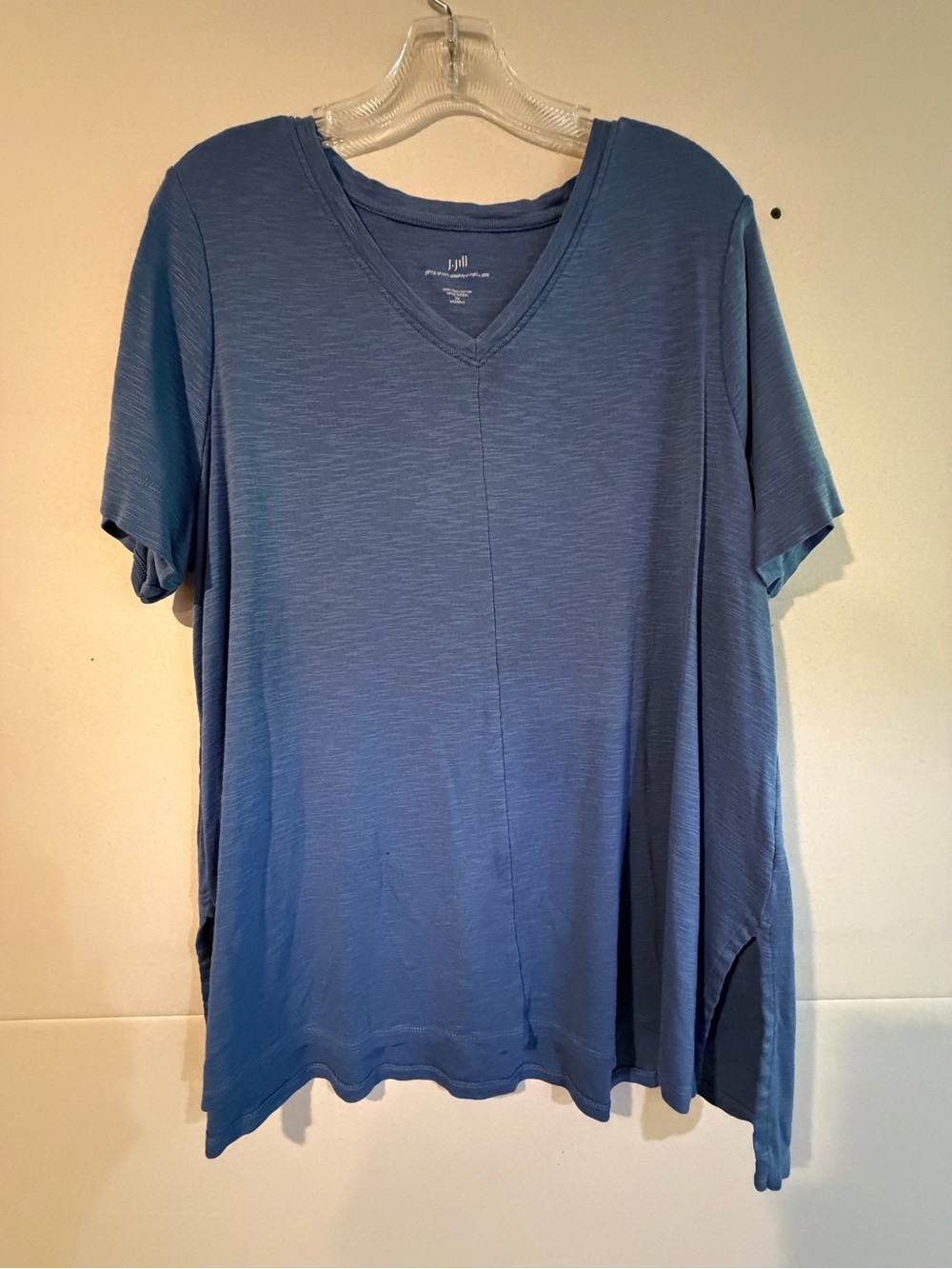 J. Jill Soft Blue V-Neck Short Sleeve Tee